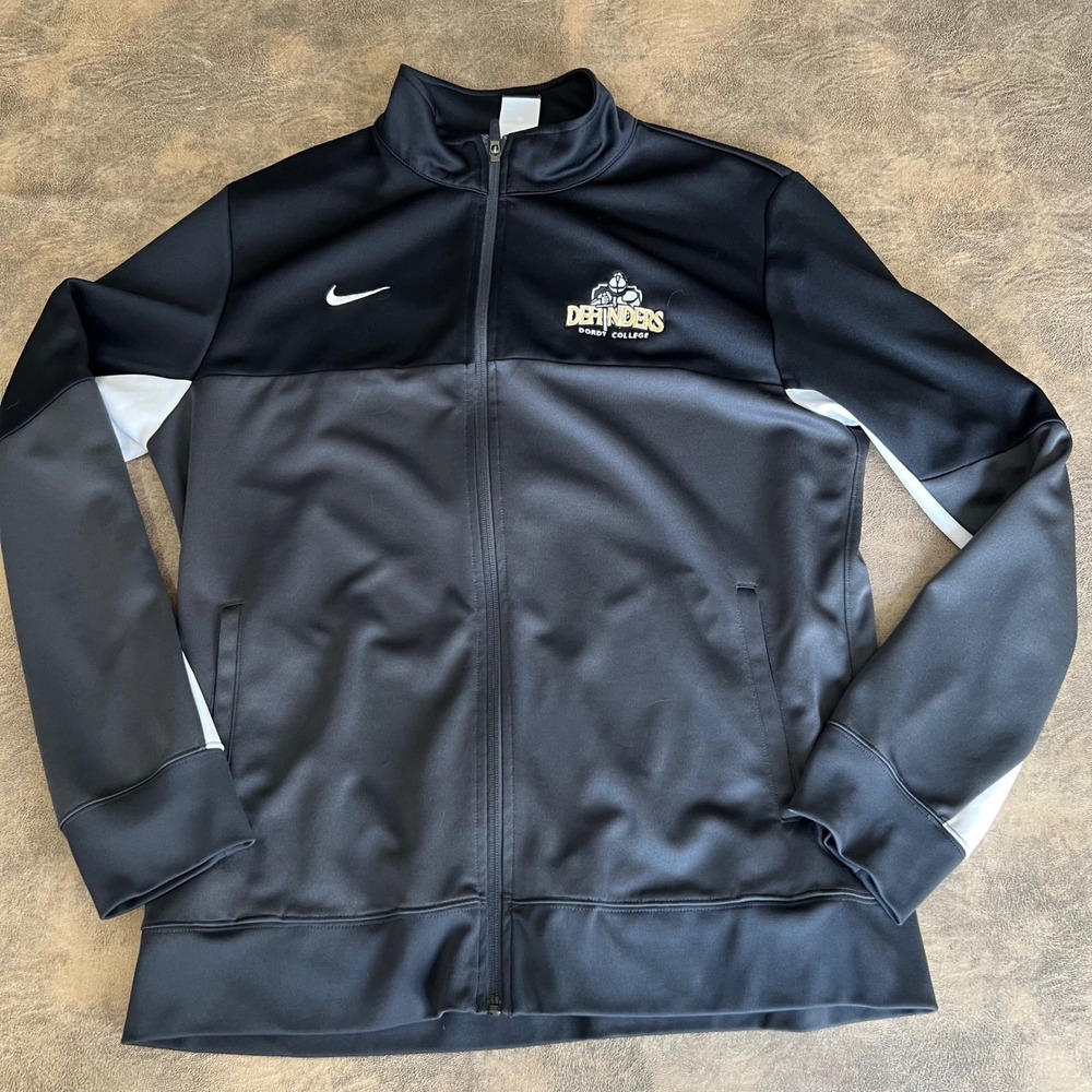 Nike Track Jacket Mens Large Black Grey Dordt College Defenders Dri-FIT 553400 - Picture 1 of 9